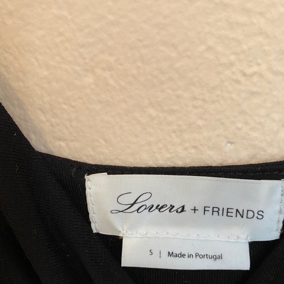 Lovers + Friends Kiki slinky Jersey Maxi Dress ruched black size small - Picture 8 of 11